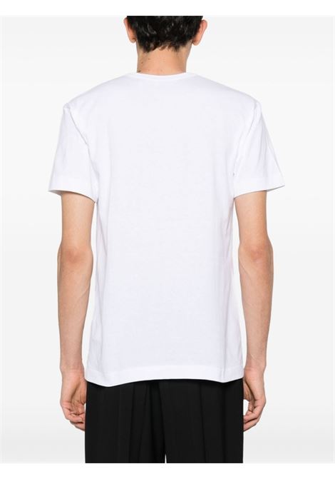 t-shirt logo print unisex bianca COMME DES GARÇONS PLAY | AX-T068-0511